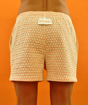 Cotton Boxer Lace Shorts - Neroli