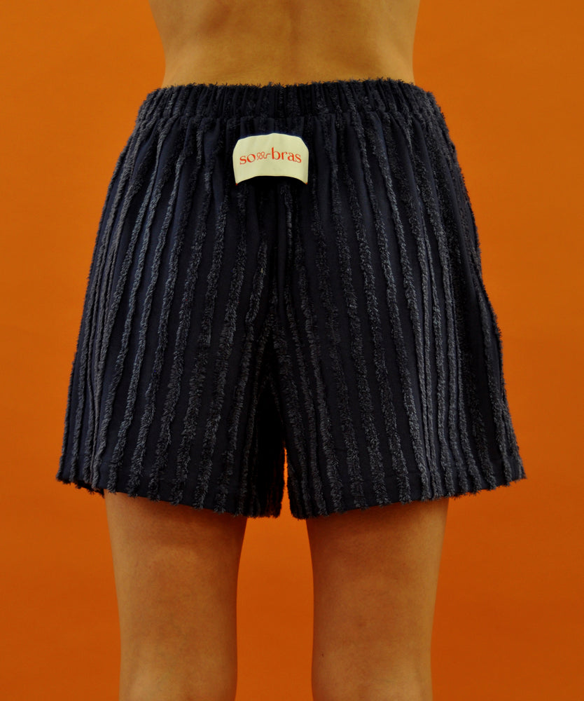 Fringe Towl Shorts - Midnight Blue