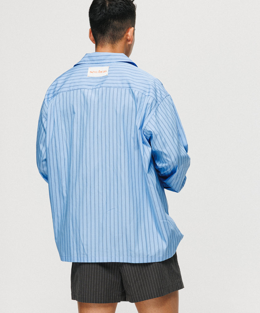 Blue Stripe Long Sleeve Shirt - Santorini