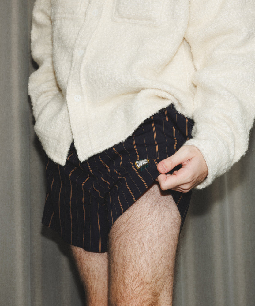 Embroidered "On time" Cotton Boxer Shorts by INIGO STUDIO