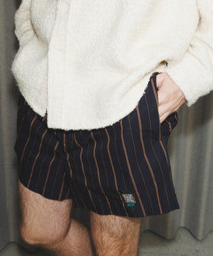 Embroidered "On time" Cotton Boxer Shorts by INIGO STUDIO