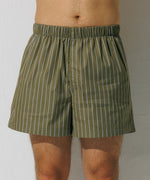 Boxer Shorts Khaki - Pinstripe in White