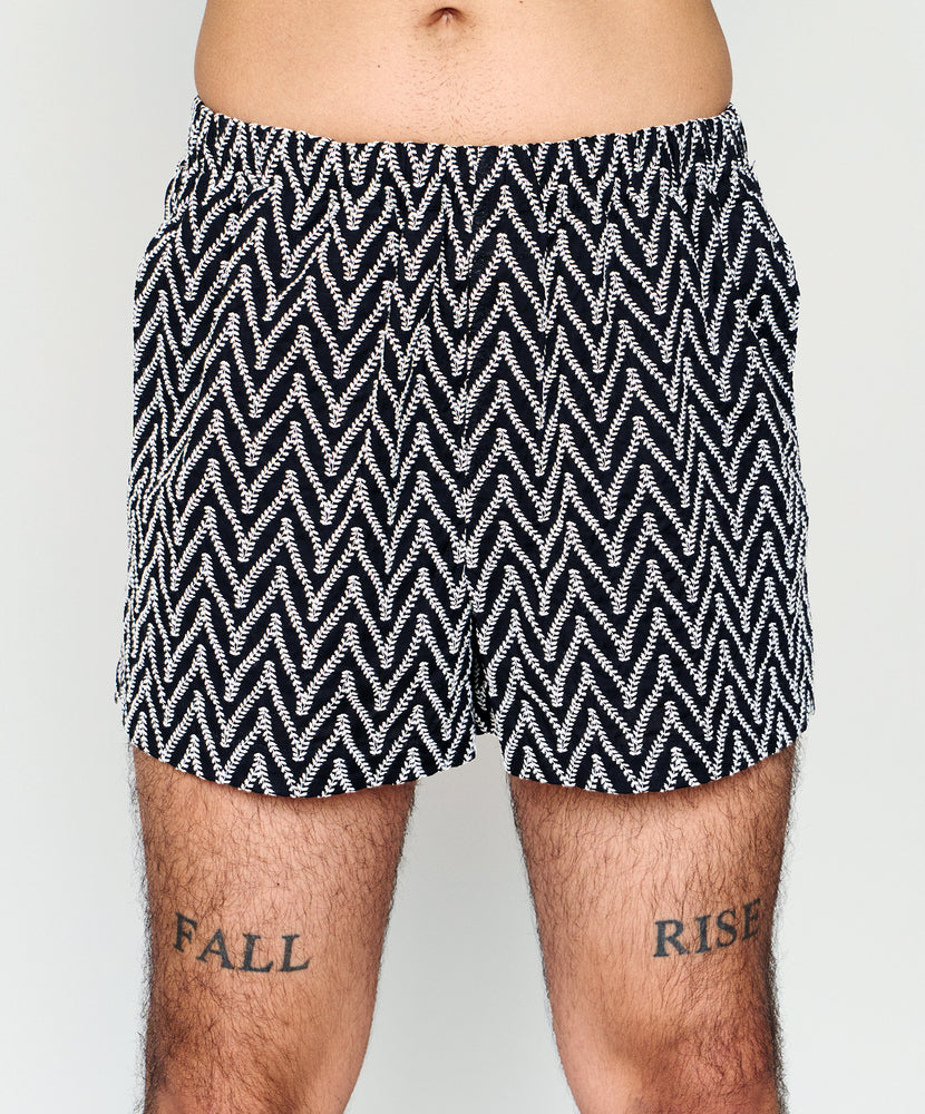 
            
                Load image into Gallery viewer, Cotton Embroidered Boxer Shorts - Rosemary Black
            
        