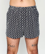 Cotton Embroidered Boxer Shorts - Rosemary Black