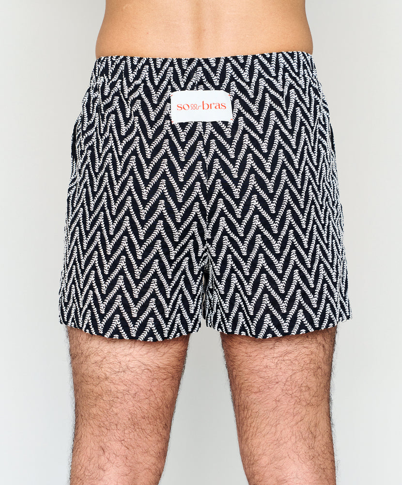 
            
                Load image into Gallery viewer, Cotton Embroidered Boxer Shorts - Rosemary Black
            
        