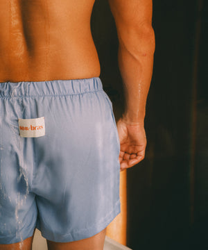 Silk-like Boxer Shorts - Athens Blue