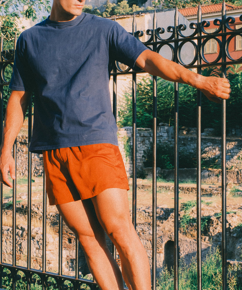 Silk-like Boxer Shorts - Orange Dust