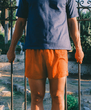 Silk-like Boxer Shorts - Orange Dust