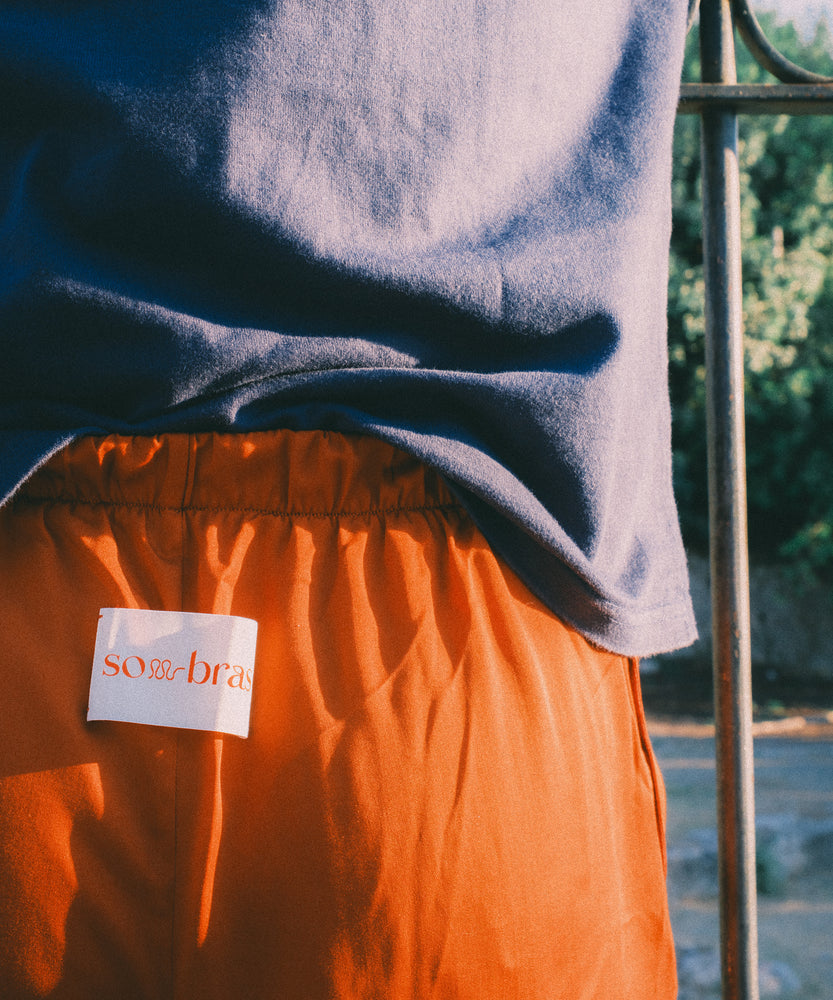 Silk-like Boxer Shorts - Orange Dust