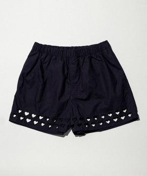 Two Steps Hearts Lace Shorts - Midnight Navy