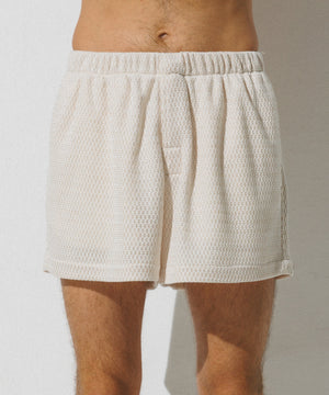 White Summer Knit Shorts