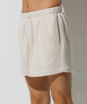 【Pre-order item】White Summer Knit Shorts