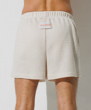 White Summer Knit Shorts