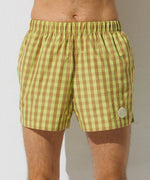 【Pre-order item】Checkered Swim Shorts - Yellow x Almond
