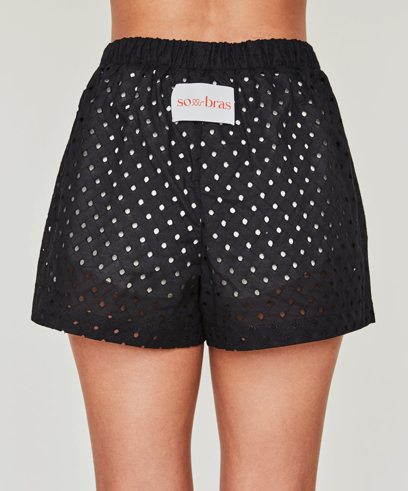 Boxer Lace Shorts - Midnight