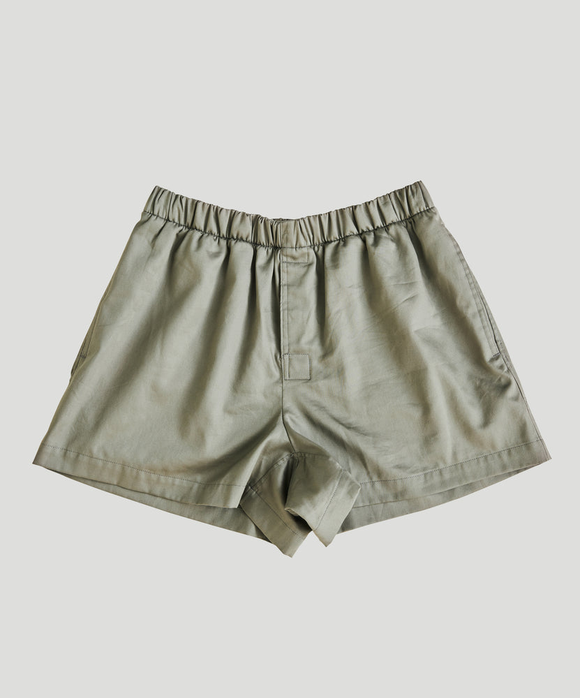 Silk Cotton Boxer Shorts - Eucalyptus Gray
