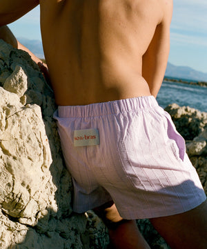 
            
                Load image into Gallery viewer, Cotton Boxer Lace Shorts - Pink sea
            
        