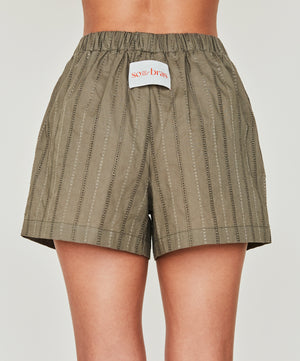 Cotton Boxer Lace Shorts - Olieve