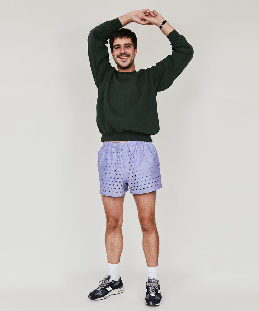 
            
                Load image into Gallery viewer, Boxer Lace Shorts - Icy lavender
            
        