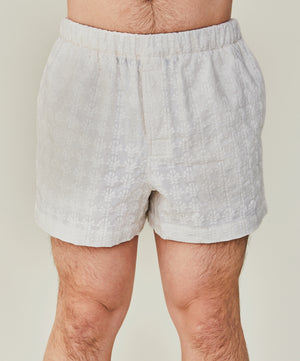 Cotton Boxer Lace Shorts - Antibes