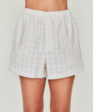 Cotton Boxer Lace Shorts - Antibes